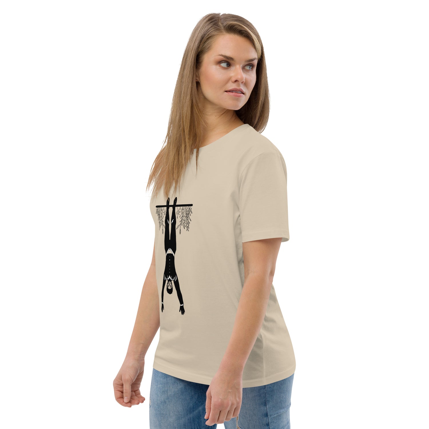 Koszulka organiczna unisex oddychaj beżowa 