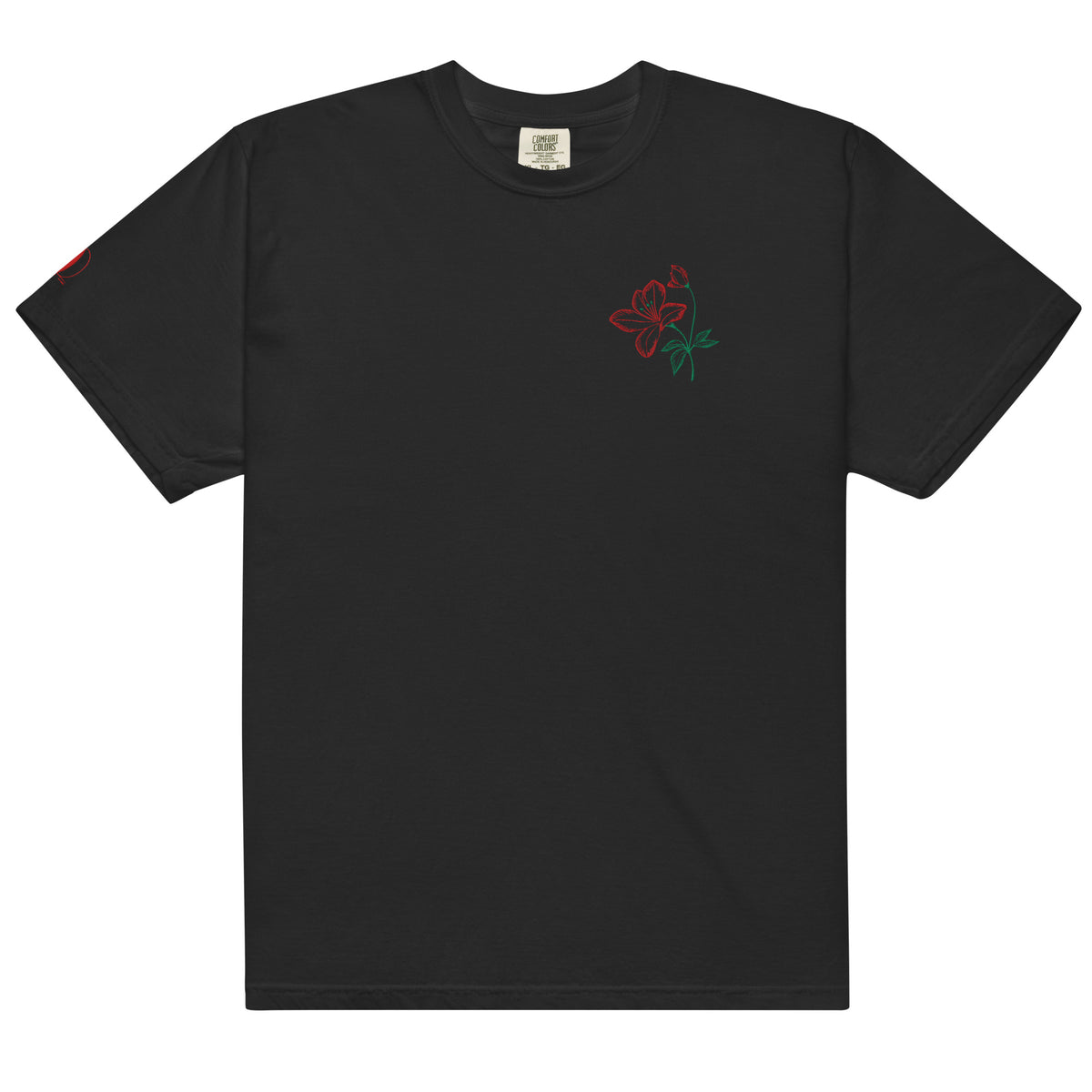 Bawełny T-shirt z Haftem Kwiatowym