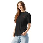 Bawełny T-shirt z Haftem Kwiatowym