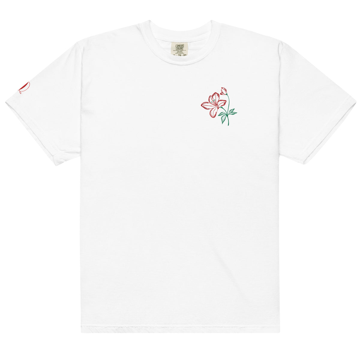 Bawełny T-shirt z Haftem Kwiatowym